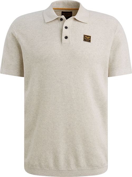 PME Legend Poloskjorte Knitted Structure Ecru Product