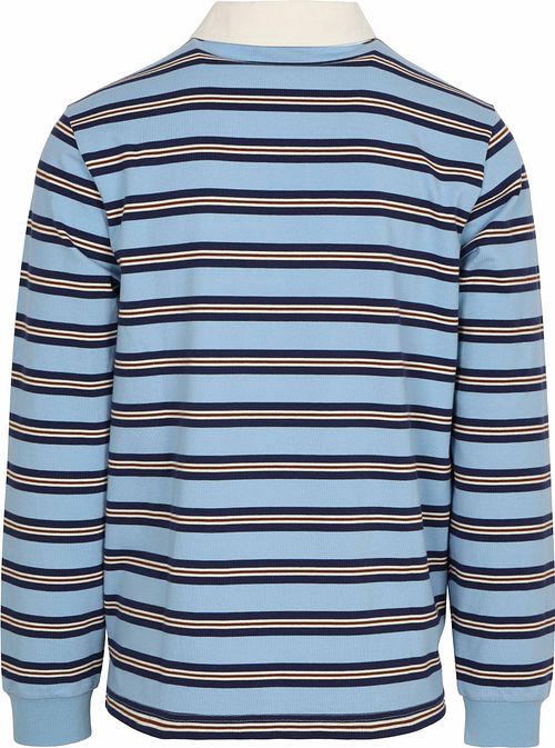 Steppin' Out Rugby Poloshirt Streifen Blau Product / Achterkant