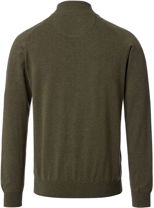 Casa Moda Cardigan Zippé Vert Olive Product / Achterkant