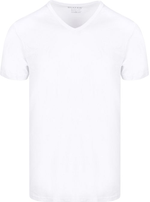Slater 2-pack Basic Fit T-shirt z dekoltem w serek Biały Product