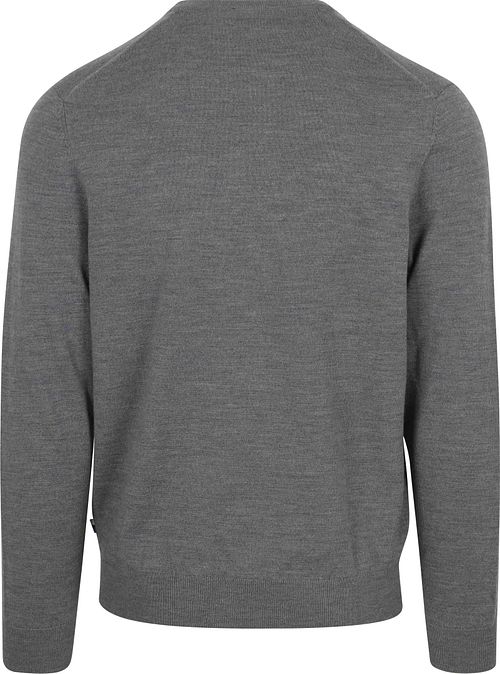 Jersey OLYMP de cuello redondo en lana gris Product / Achterkant