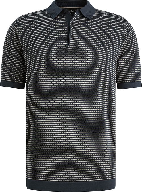 Koszulka polo Vanguard z dzianiny w paski, regular fit, granatowa Product