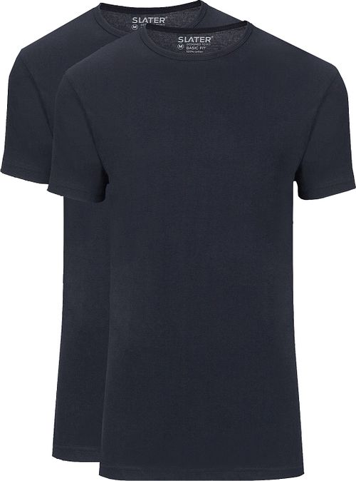 Slater 2-pack Basic Fit T-shirt Blå Product