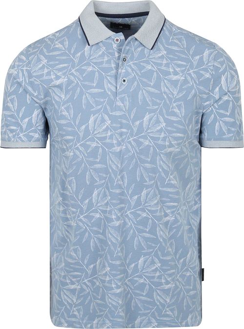 State of Art Polo Shirt with Leaf Print Light Blue Product