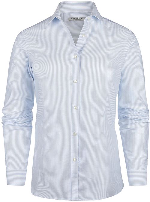 Steppin' Out Blouse Lauren Oxford Striped Light Blue Product