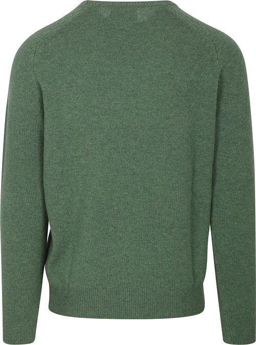 Jersey Steppin' Out de cuello en V de lana de cordero en verde medio Product / Achterkant