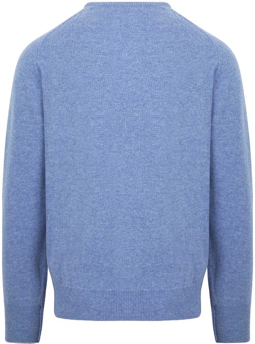 Pullover girocollo in lambswool William Lockie color Glacier Product / Achterkant