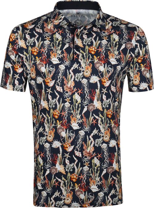 Desoto Polo Print Masketry Dark Blue Product