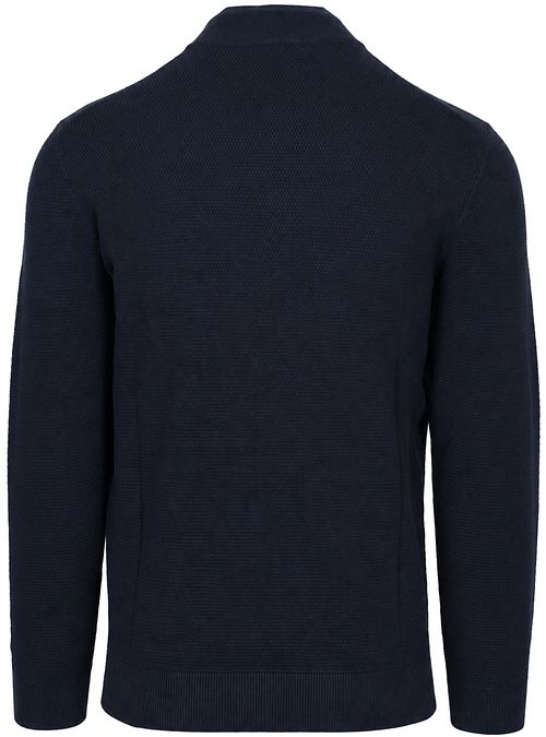 Profuomo Half Zip Pullover Dunkelblau mit Struktur
