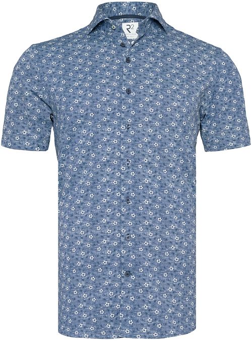 R2 Chemise Manches Courtes Impression Bleu Foncé Product