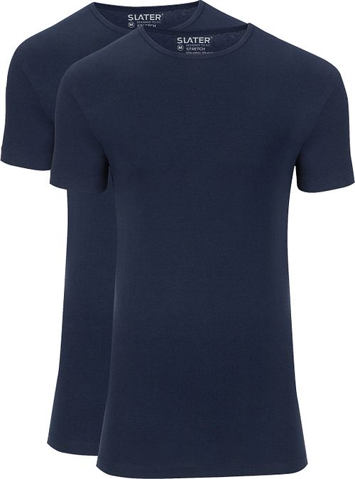 Slater 2-pakke Stretch T-shirt i Marineblå Product