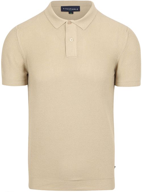 Suitable polo in maglia strutturata beige Product
