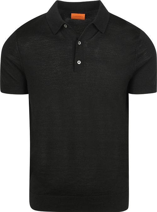 Suitable Polo Shirt Merino Wool Black Product