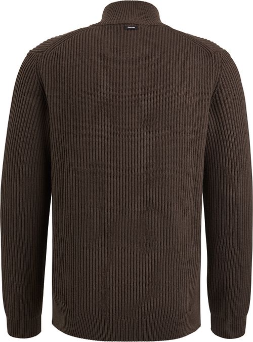 Vanguard sweter z półgolfem (Half Zip), struktura, mieszanka wełny, brązowy Product / Achterkant