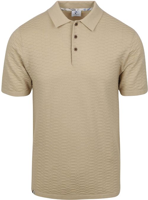 Beżowa dzianinowa koszulka polo R2 Product