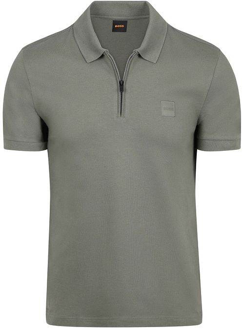 BOSS Passerzip Half Zip Polo Shirt Open Green Product