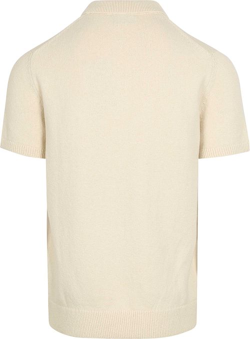 Suitable Heavy Strikket Polo Rå Beige Product / Achterkant
