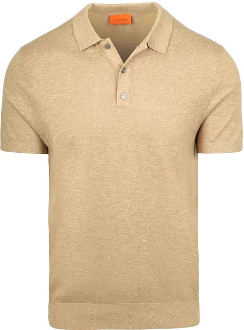 Suitable Knitted Polo Cotton Linen Beige Product