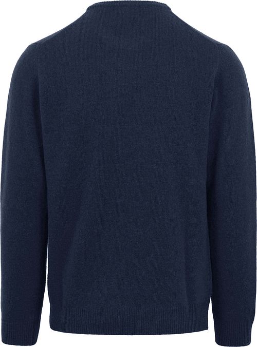 Suitable Lammull Tröja Rund Hals Marinblå Product / Achterkant