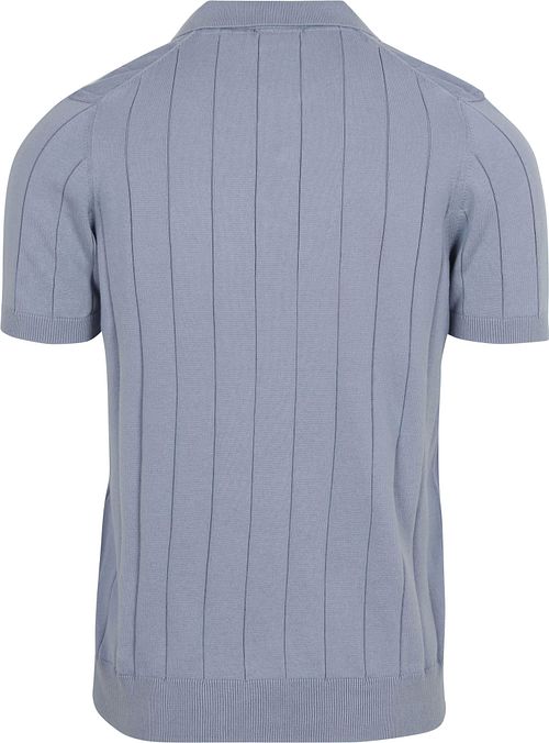 Suitable Respect Drop Needle Polo Steel Blue Product / Achterkant