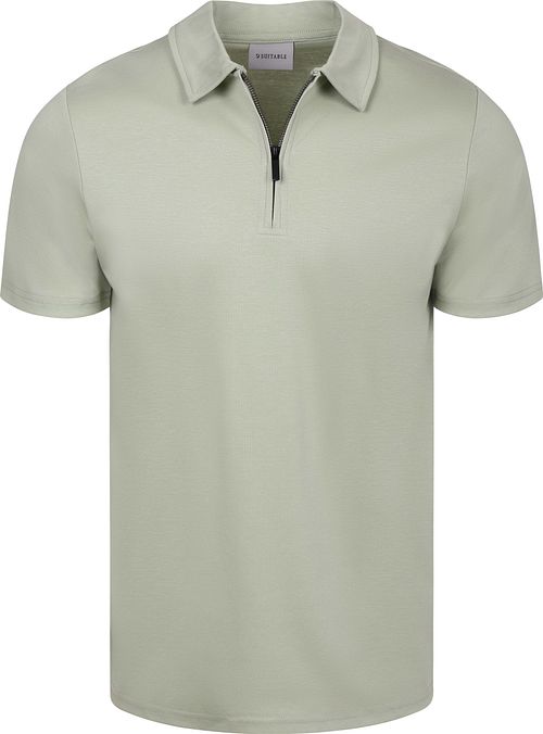 Suitable Silky Polo Half Zip Light Green Product