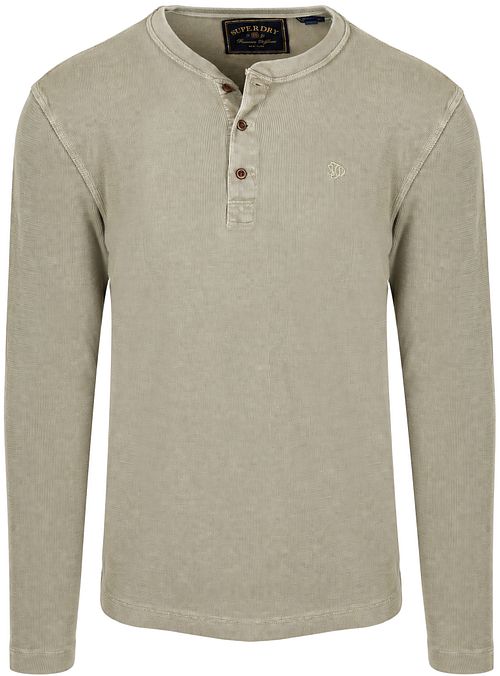 Superdry Pullover Henley Waffle Green