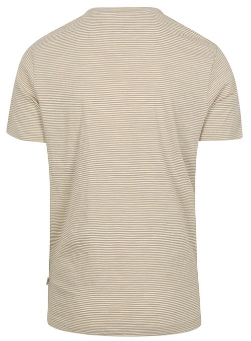KnowledgeCotton Apparel T-skjorte Striper Beige Product / Achterkant