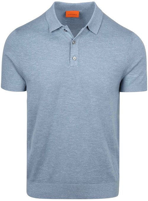 Dzianinowa koszulka polo Suitable w kolorze niebieskim Product