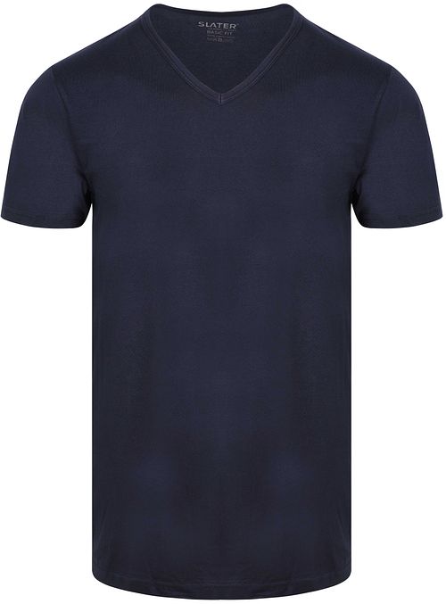 Slater 4-pak Basic Fit T-Shirt z dekoltem w serek Navy Product