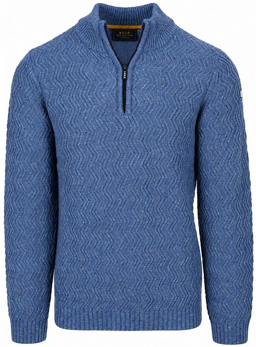 NZA Half Zip Swirl Kymara Naps Knit Melange Blue