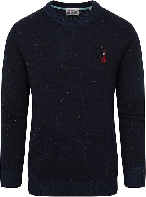 Scotch and Soda sweter z mieszanki wełny, melanżowy, ciemnogranatowy Product