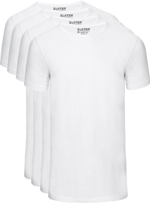 Slater 4-pack Basic Fit T-shirt Wit Product