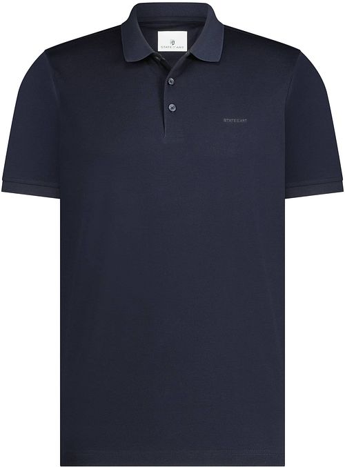 State of Art Polo z merceryzowanej dzianiny piqué granatowe Product