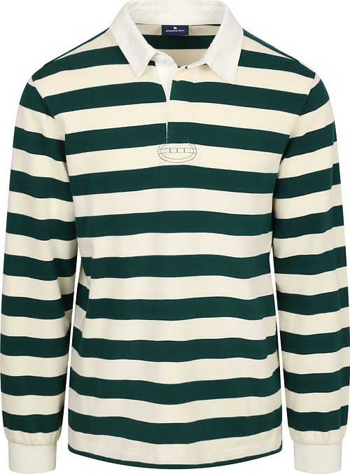 Steppin' Out Rugby Polo Shirt Stripe Green Ecru Product