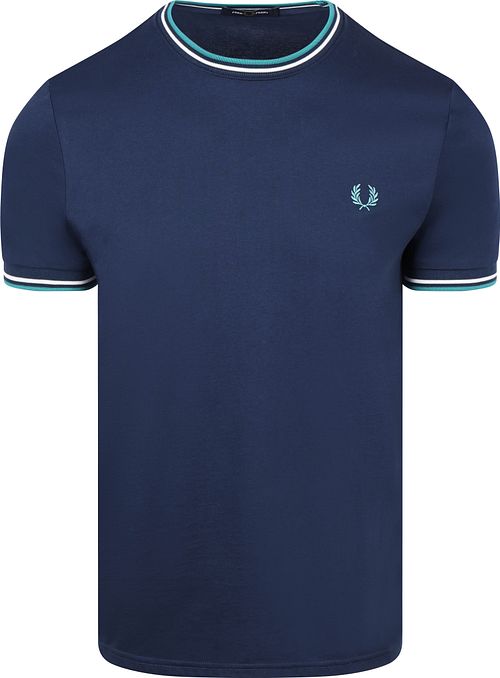 Camiseta Fred Perry Twin Tipped 86A modern fit de algodón azul marino Product