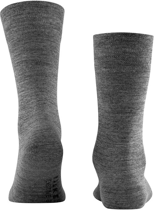 Falke Skarpety Sensitive Berlin z mieszanki wełny, antracytowe Product / Achterkant