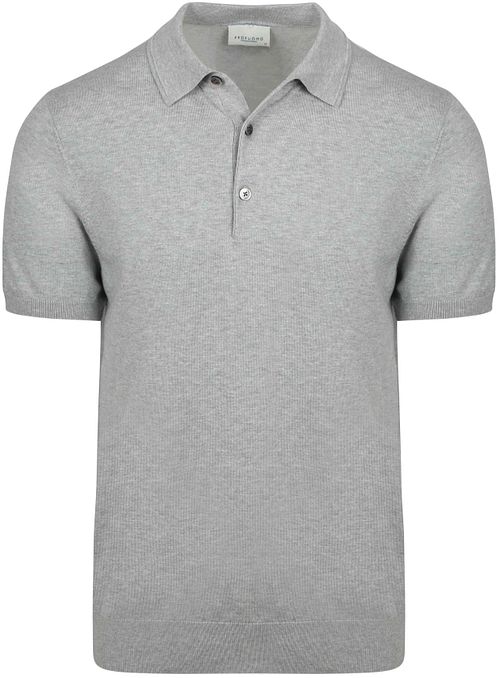 Profuomo Knitted Poloshirt Grau Product