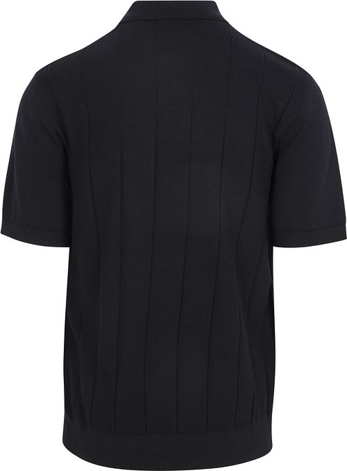 Profuomo Polo Drop Needle Structure Marinblå Product / Achterkant