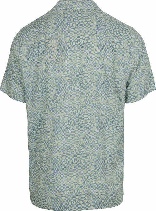 Scotch and Soda Shortsleeve Overhemd Print Lichtgroen Product / Achterkant