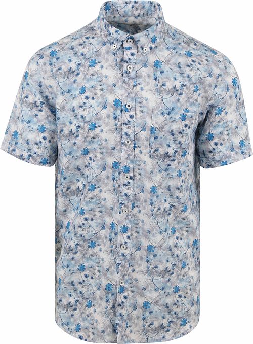 State Of Art Short Sleeve Overhemd Print Bloem Blauw Product