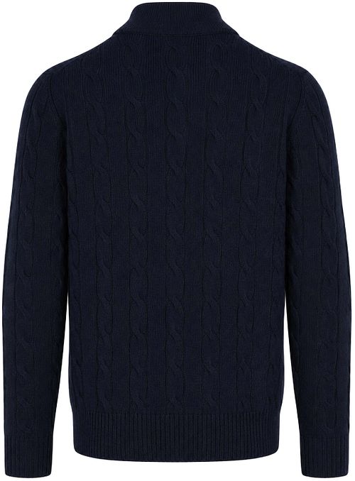 Steppin' Out Lau Pull Merino Half Zip Cable Navy