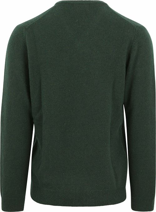 Suitable Lamullgenser V-hals Mørkegrønn Product / Achterkant
