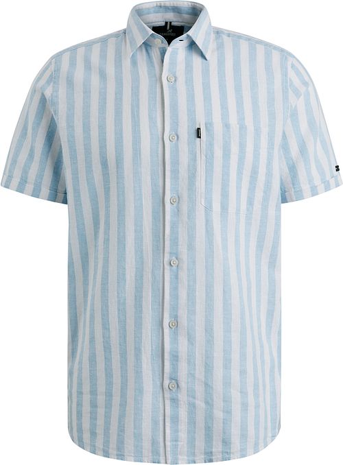 Vanguard Short Sleeve Overhemd Linnen Streep Lichtblauw Product