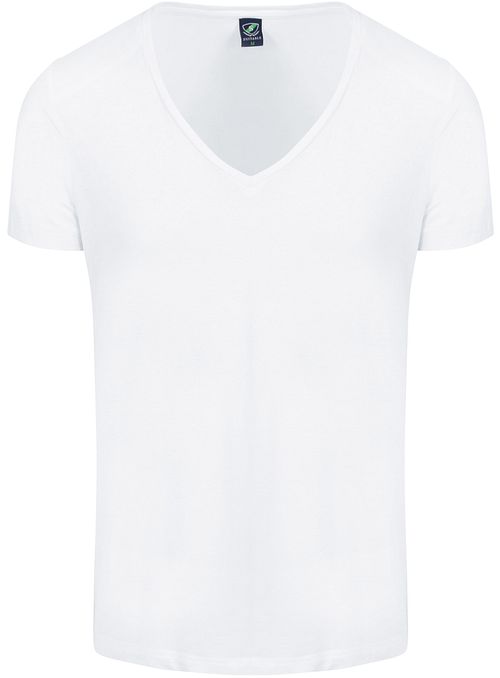Suitable Vibamboru T-Shirts Tiefe V-Ausschnitt Weiß 4-Pack Product