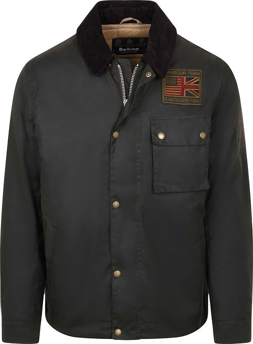 Barbour International Workers Voksfrakk Sage Grønn