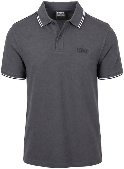 Polo de piqué Barbour International Evan Tipped en antracita Product