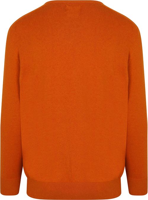 Steppin' Out Trøje i Bomuld Cashmere med V-hals i Orange Product / Achterkant