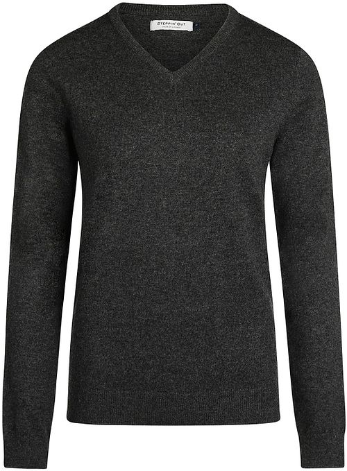 Steppin' Out Women Pullover V-Neck Merino Wool Anthracite Product