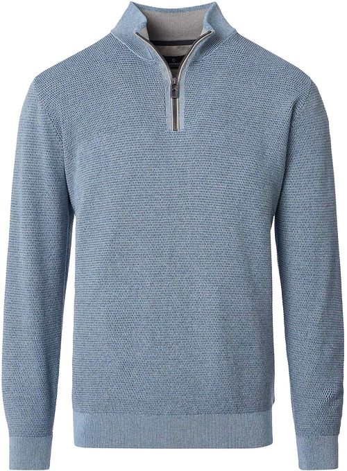 Casa Moda Halfzip Pullover Structure Melange Blue Product