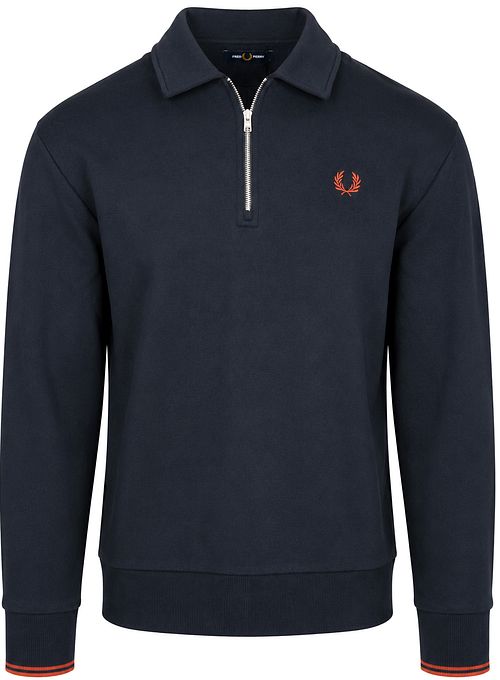 Fred Perry Longsleeve Half Zip Poloshirt Marine